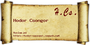 Hodor Csongor névjegykártya